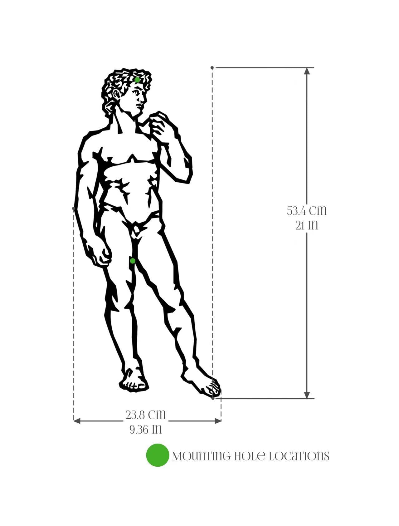 Michelangelo - Statue of David (Metal Wall Art) - HearthCraft Creations