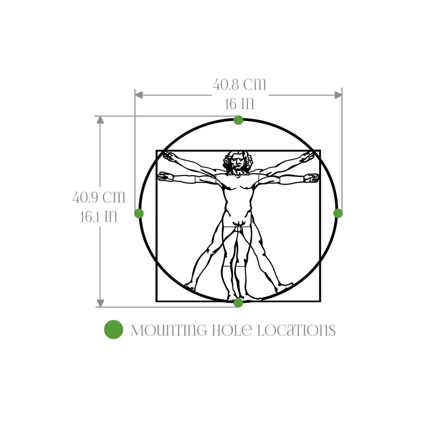 Da Vinci - Vitruvian Man (Metal Wall Art) - HearthCraft Creations 